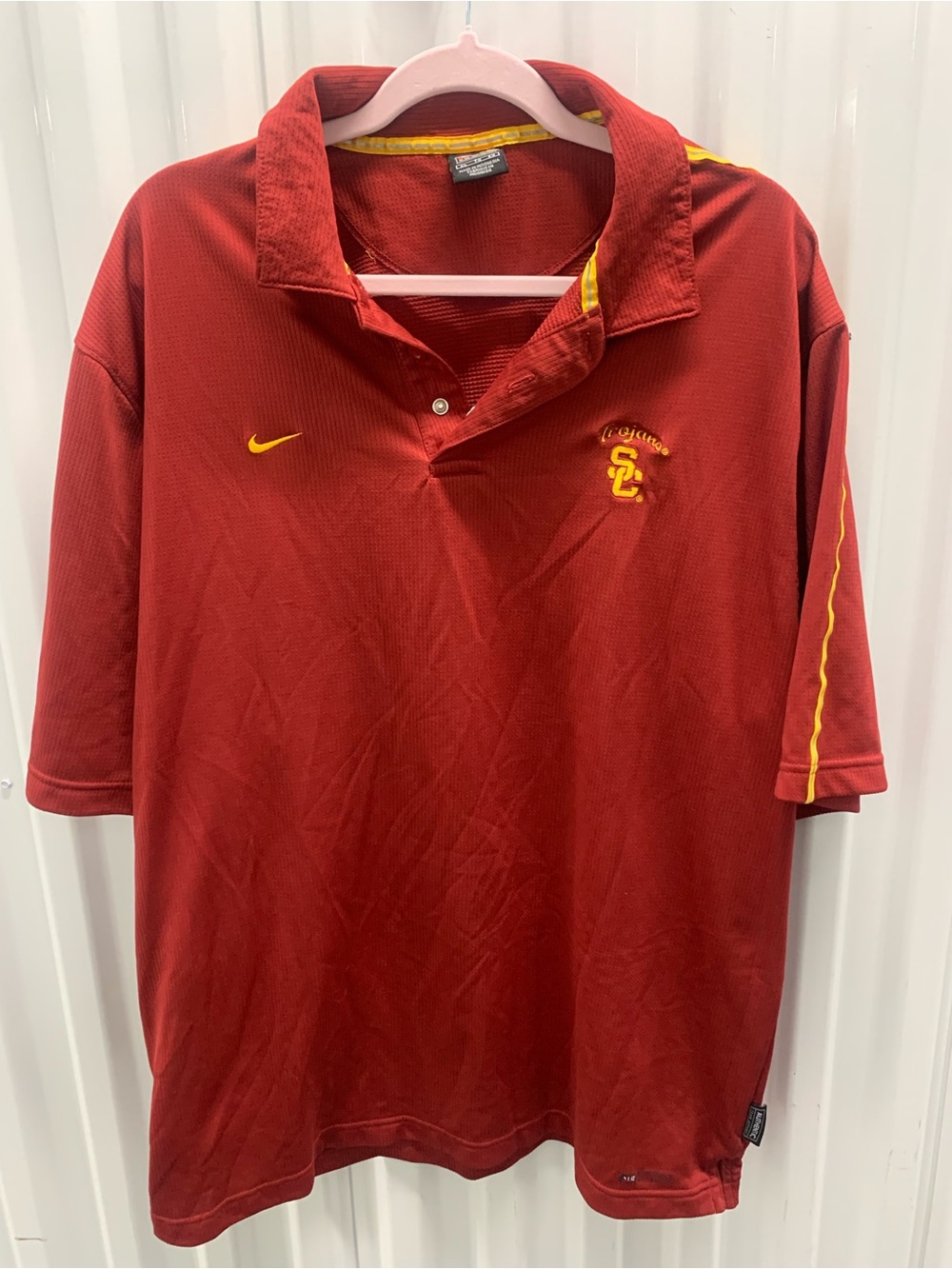 Nike Team USC Trojans Men's Vintage Embroidered Cardinal Polo Shirt